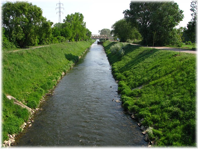 Černovice, zregulované koryto 