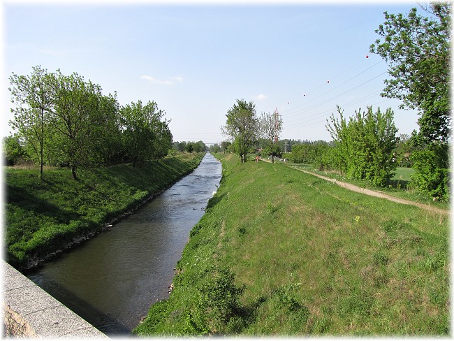 Černovice, zregulované koryto