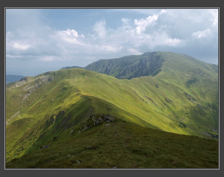Nízké Tatry, hřeben Skalky z vrcholu Kotliska