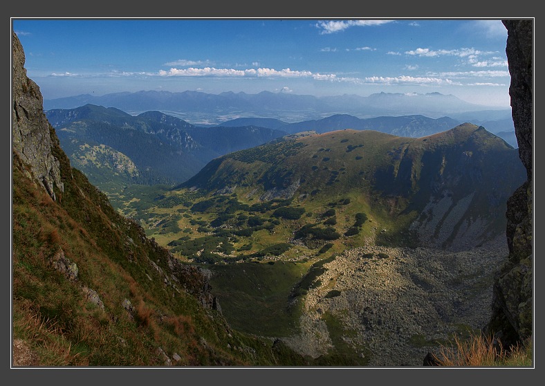 Krúpove sedlo, pohled na Západní a Vysoké Tatry